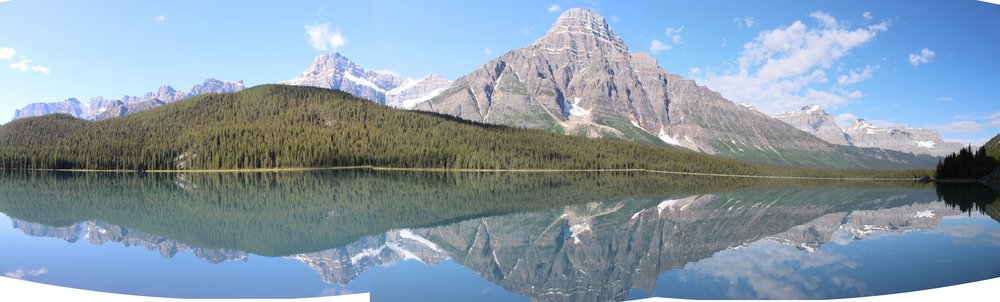 Sometimes you get lucky and see beauty x 2, reflections at Waterfowl Lake
