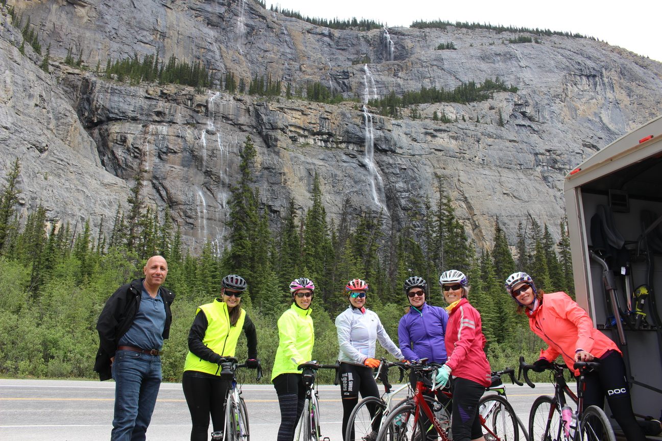 Riders regrouping at the Weeping Wall