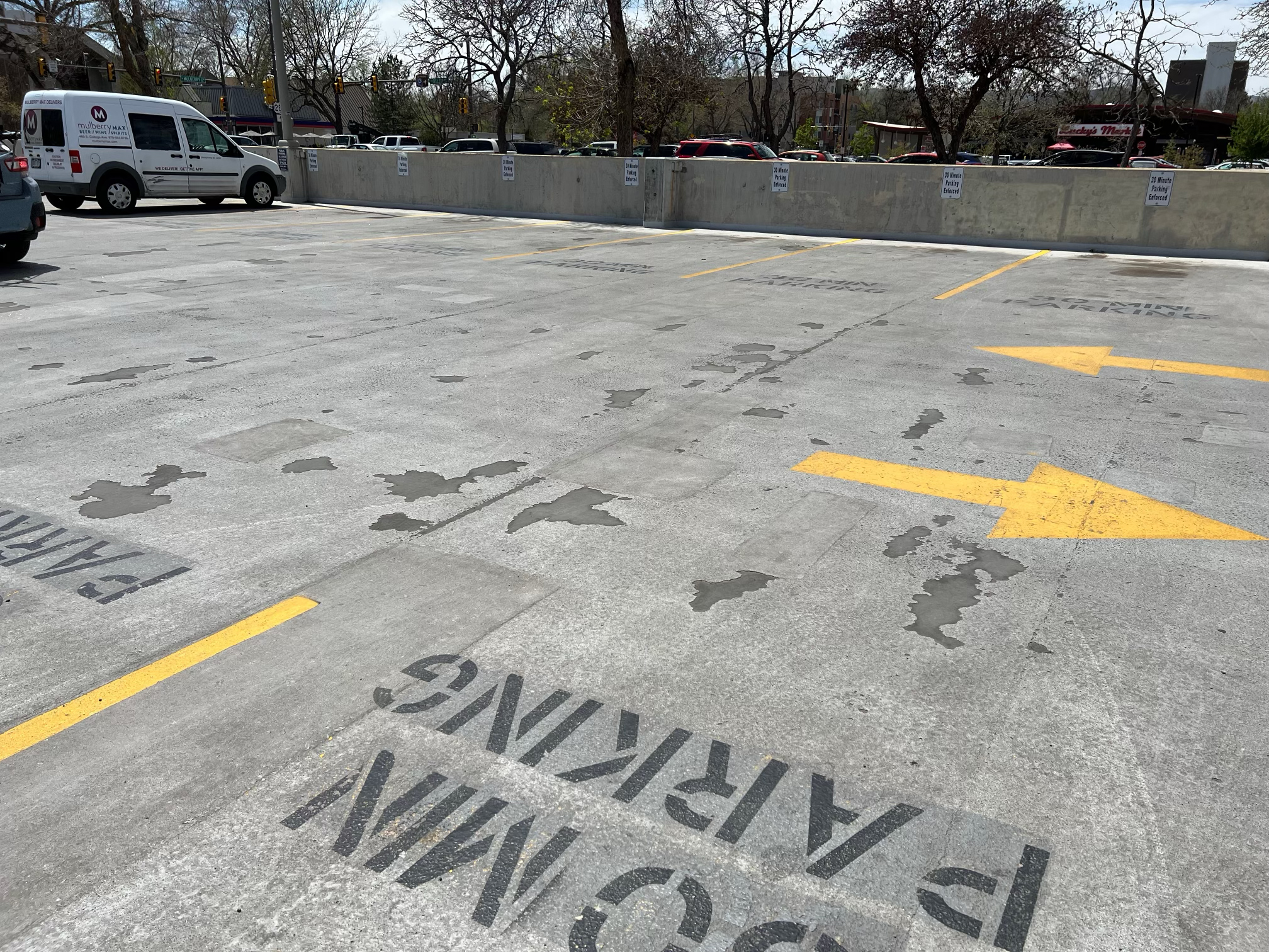 Parking surface before restoration
