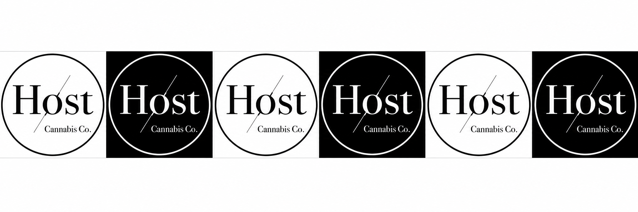 Høst Cannabis Co. logo in alternating black and white variations