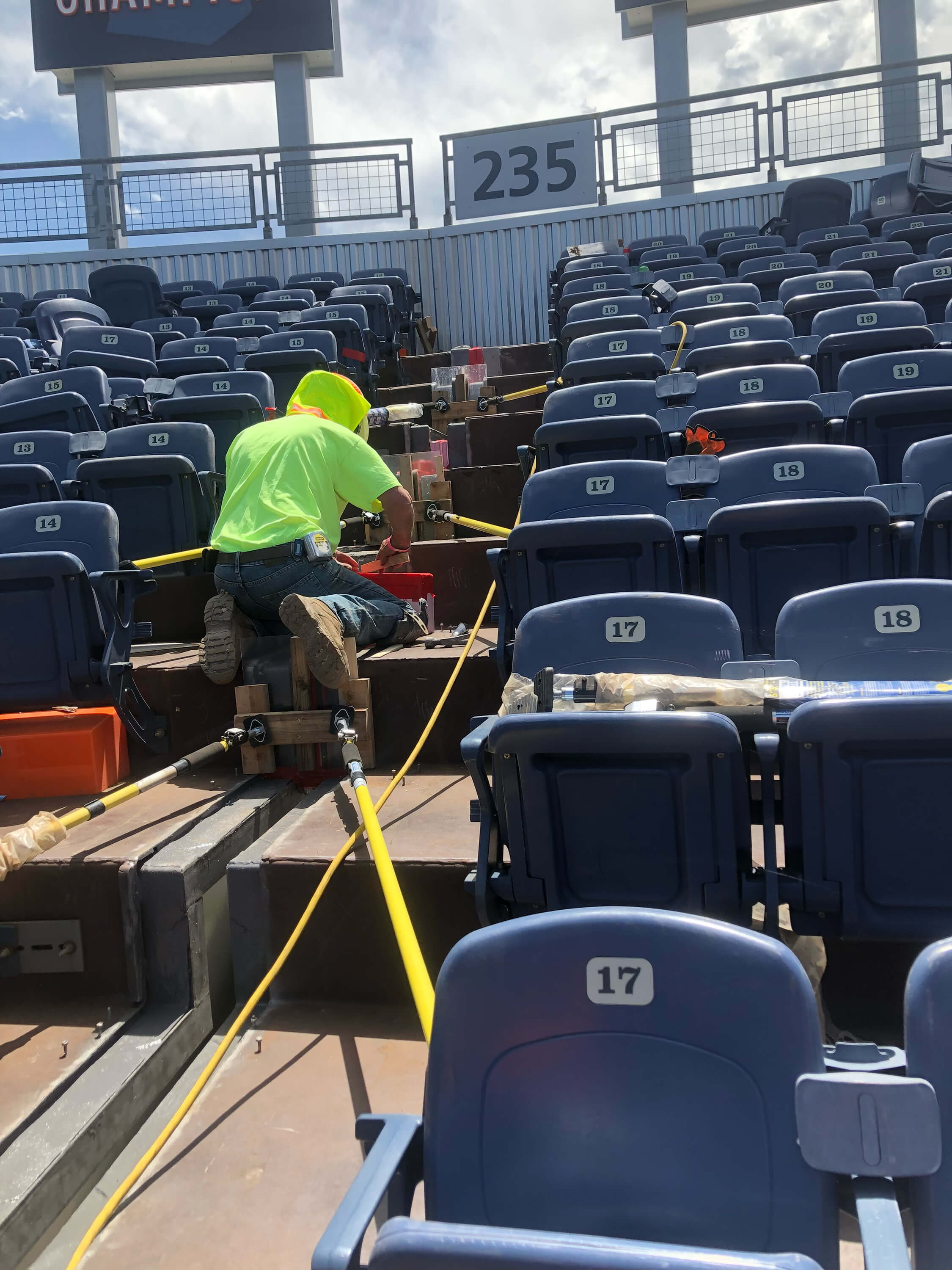 Finished expansion joint at Mile High stadium