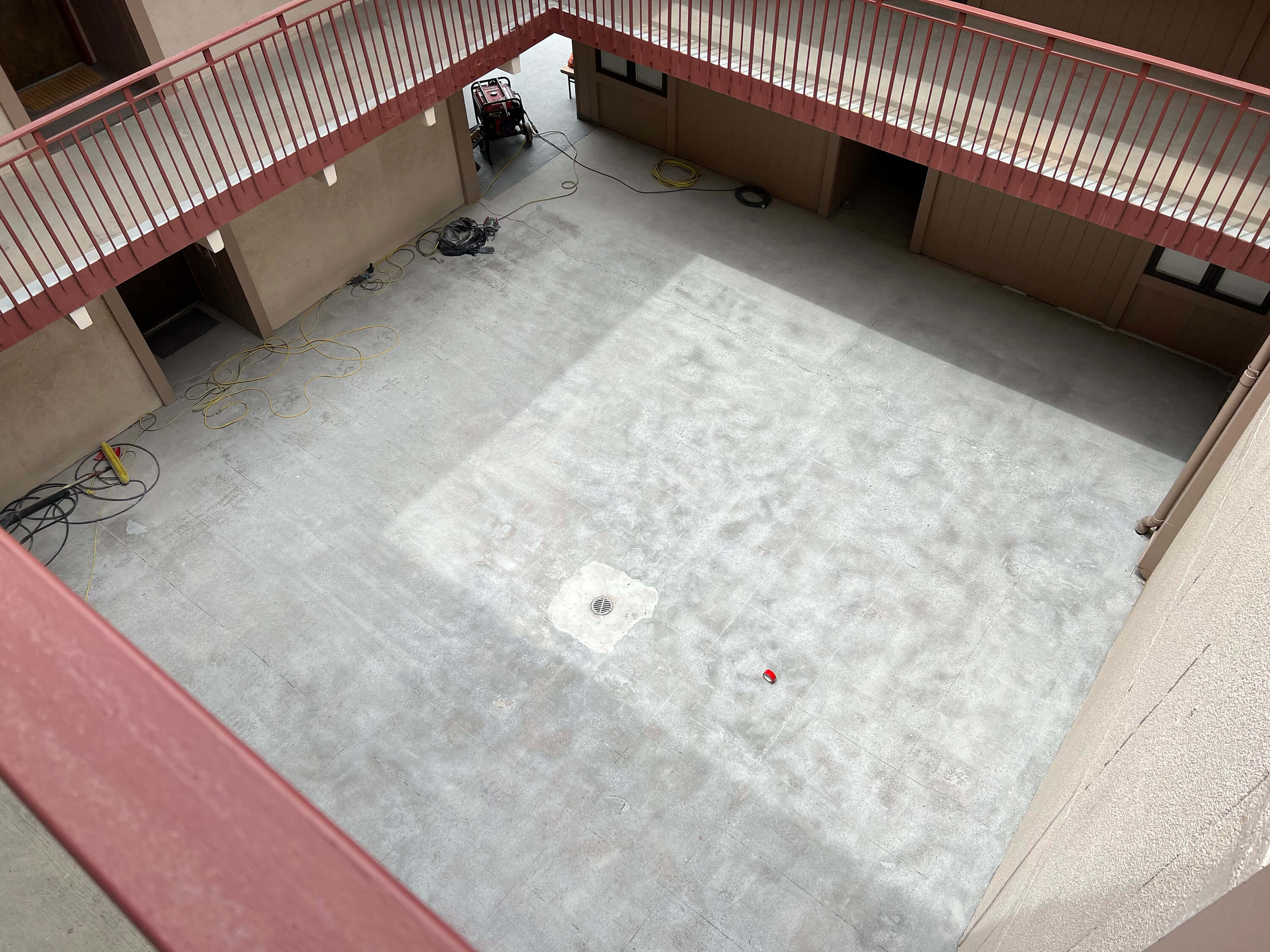 Parking deck before urethane traffic coating