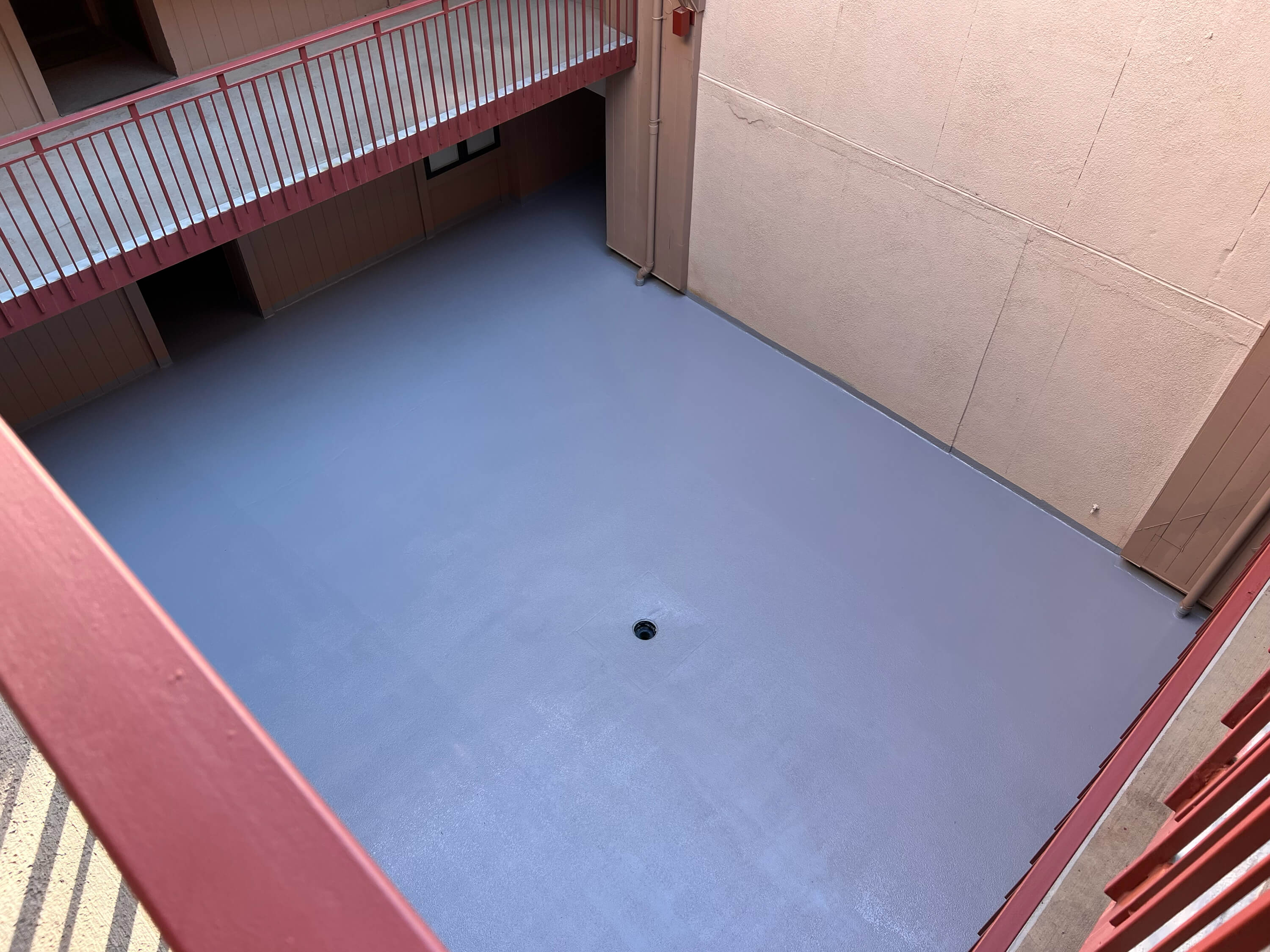 Parking deck after urethane traffic coating