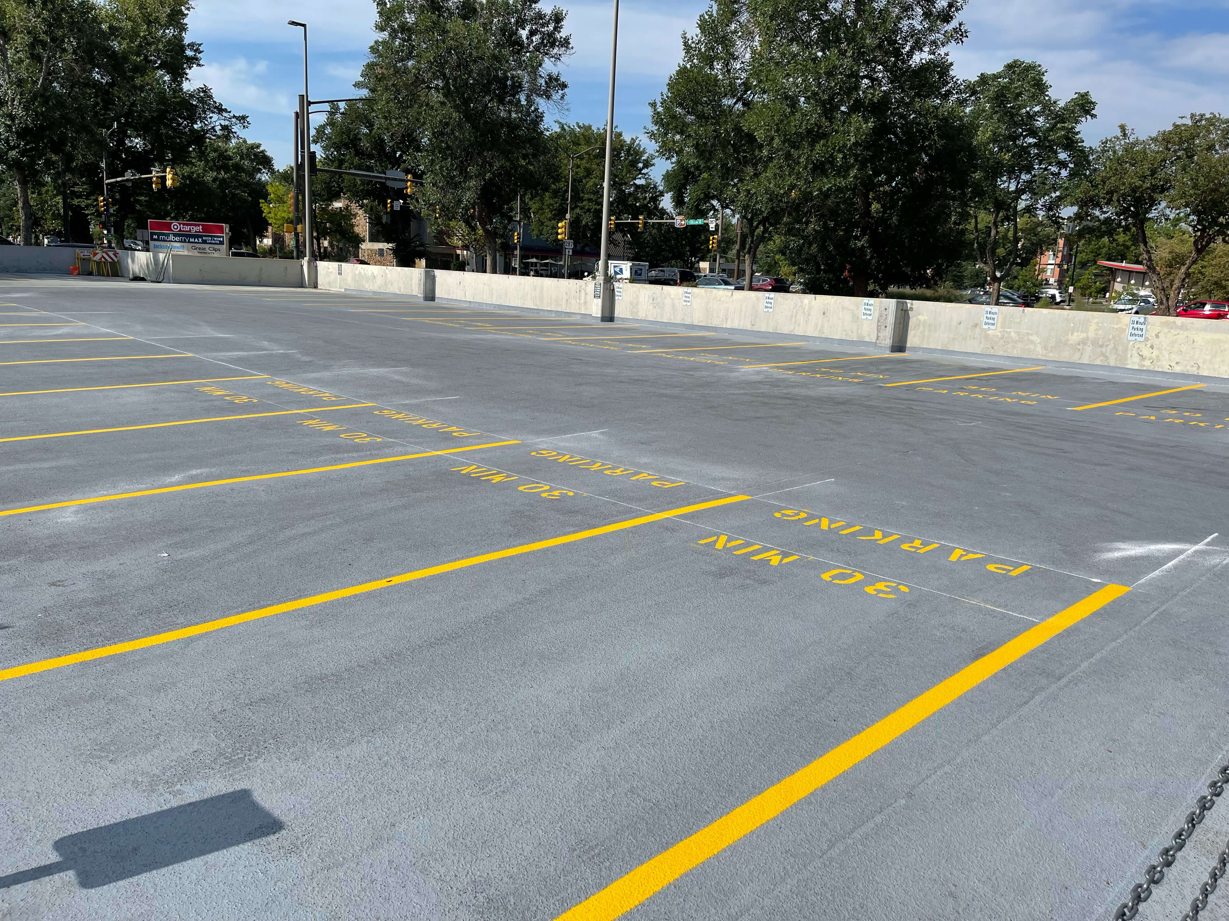 Parking surface after restoration