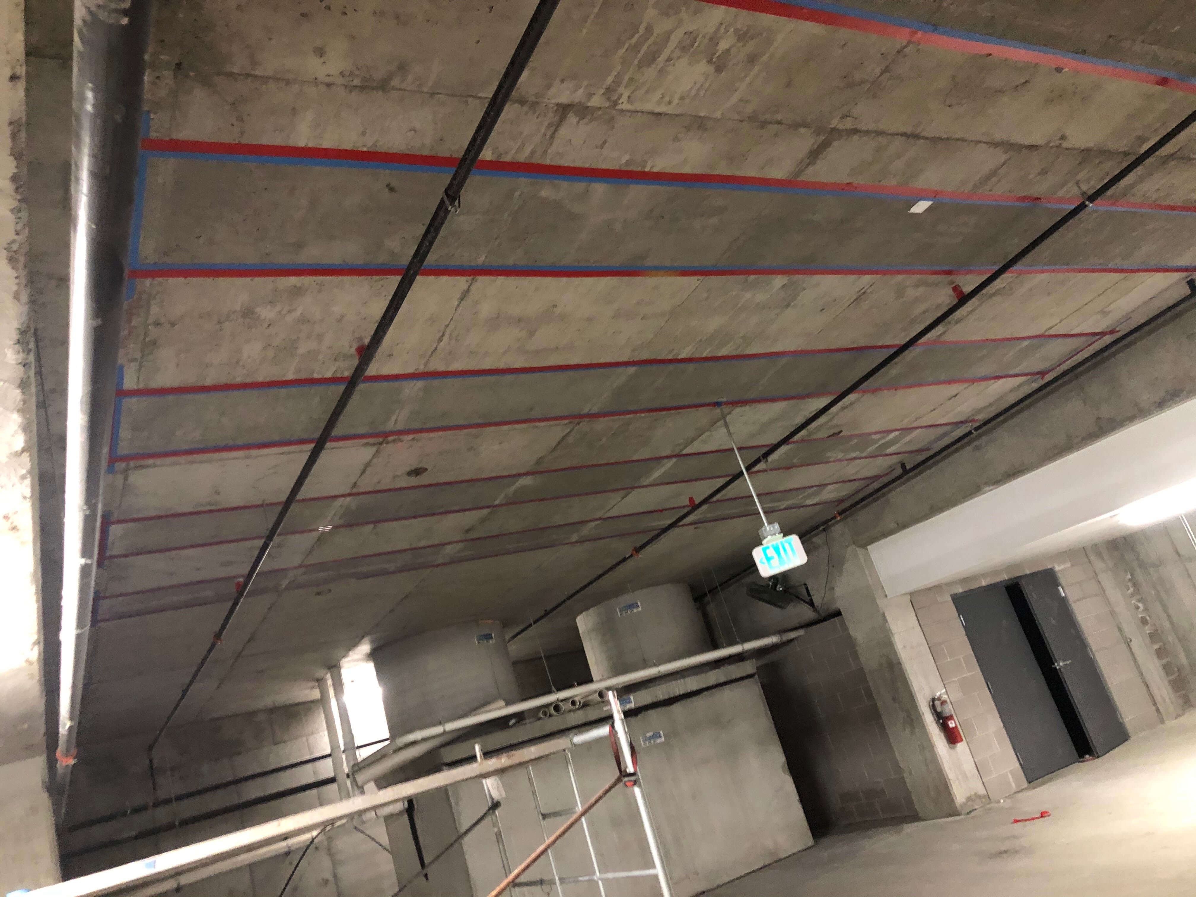 Carbon fiber reinforcement on a concrete structure