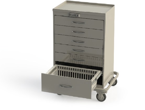 Tall medical procedure cart TKPS5100-B