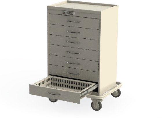 Tall medical procedure cart TKPS7000-B