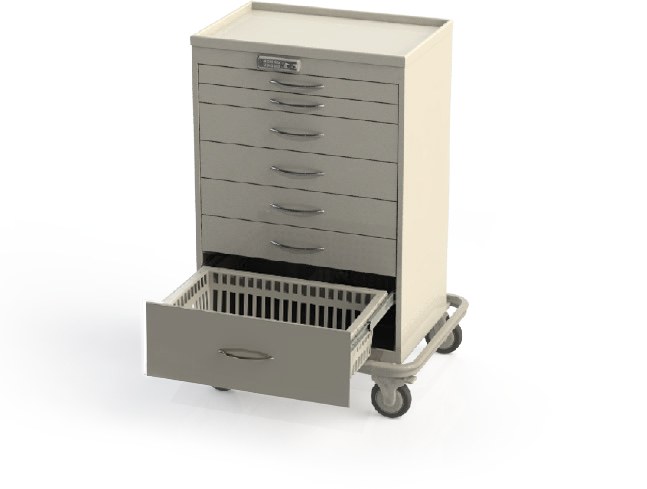 Tall medical procedure cart TKPS2410-B