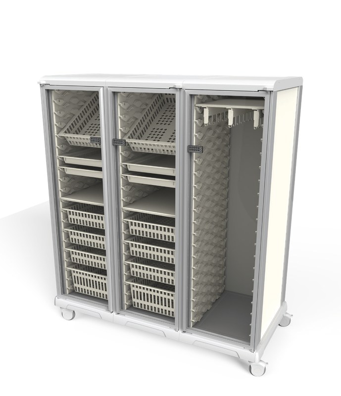 Mid-height Triple-column (deep) medical storage cabinet UC60-5-GD-3