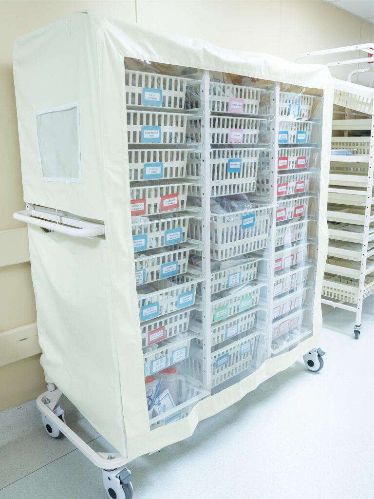 Supply area after UNICAS restock trolleys