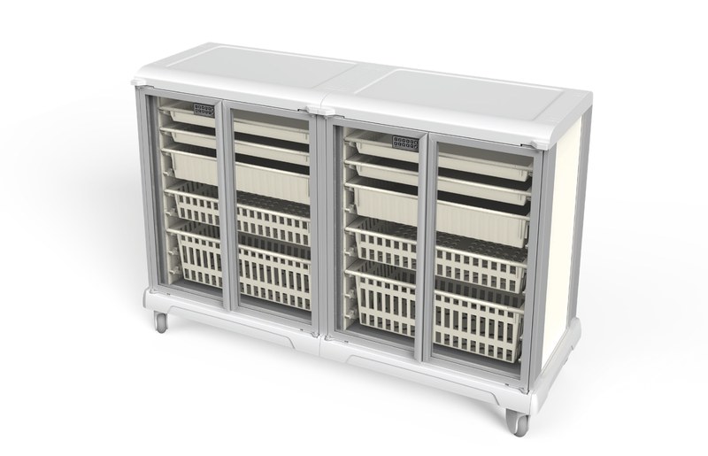 Short Double-column medical storage cabinet UC40-2.5-GD-2
