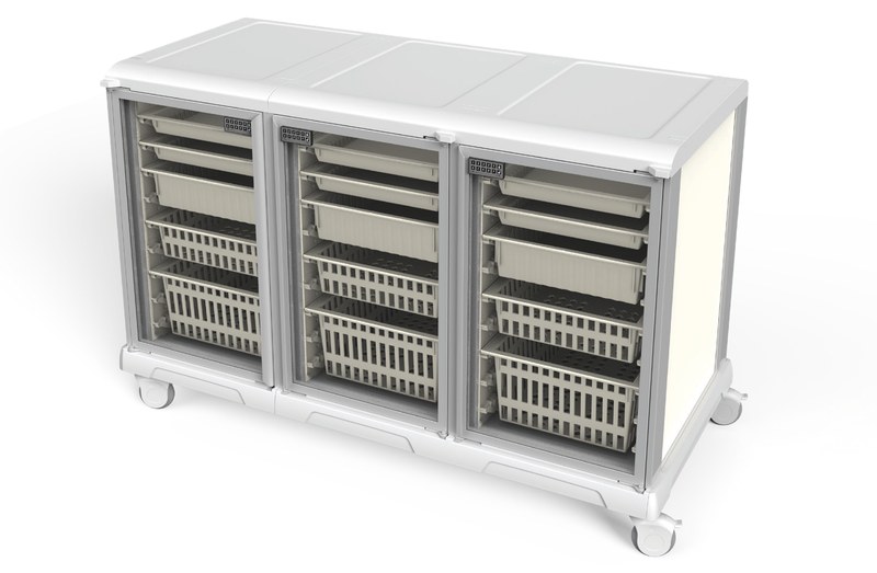 Short Triple-column (deep) medical storage cabinet UC60-2.5-GD-3