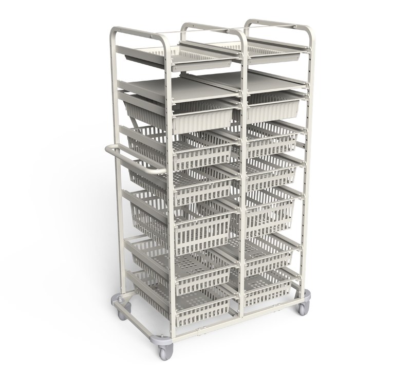 Double-bay open high-density supply trolley UT60-2