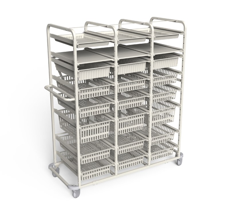 Triple-bay open high-density supply trolley UT60-3