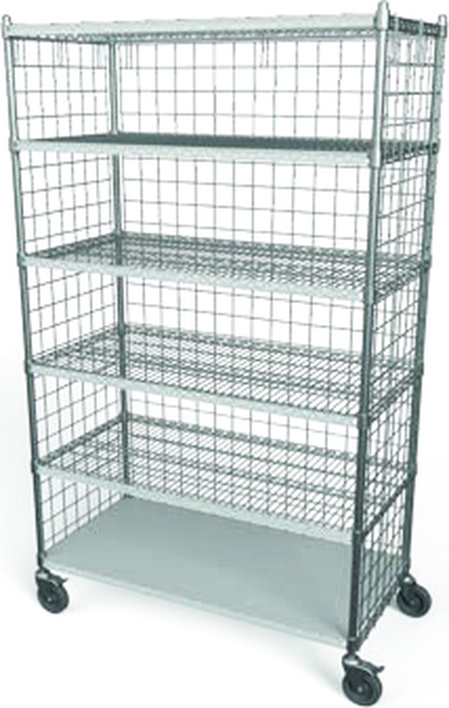 Post chrome wire cart 153-DW74X6C-S with chrome wire screens on the back and sides