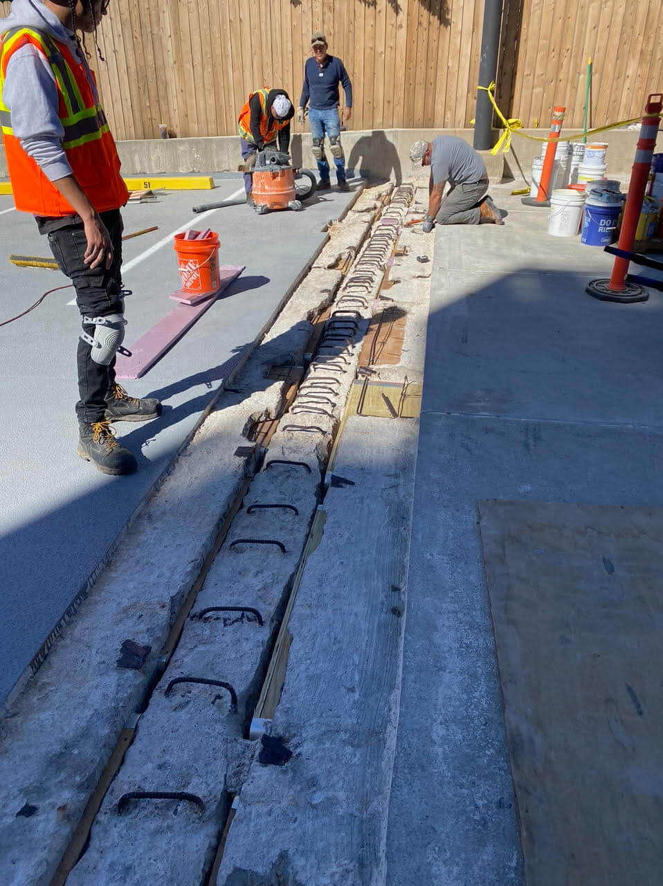 Completed concrete structural repair
