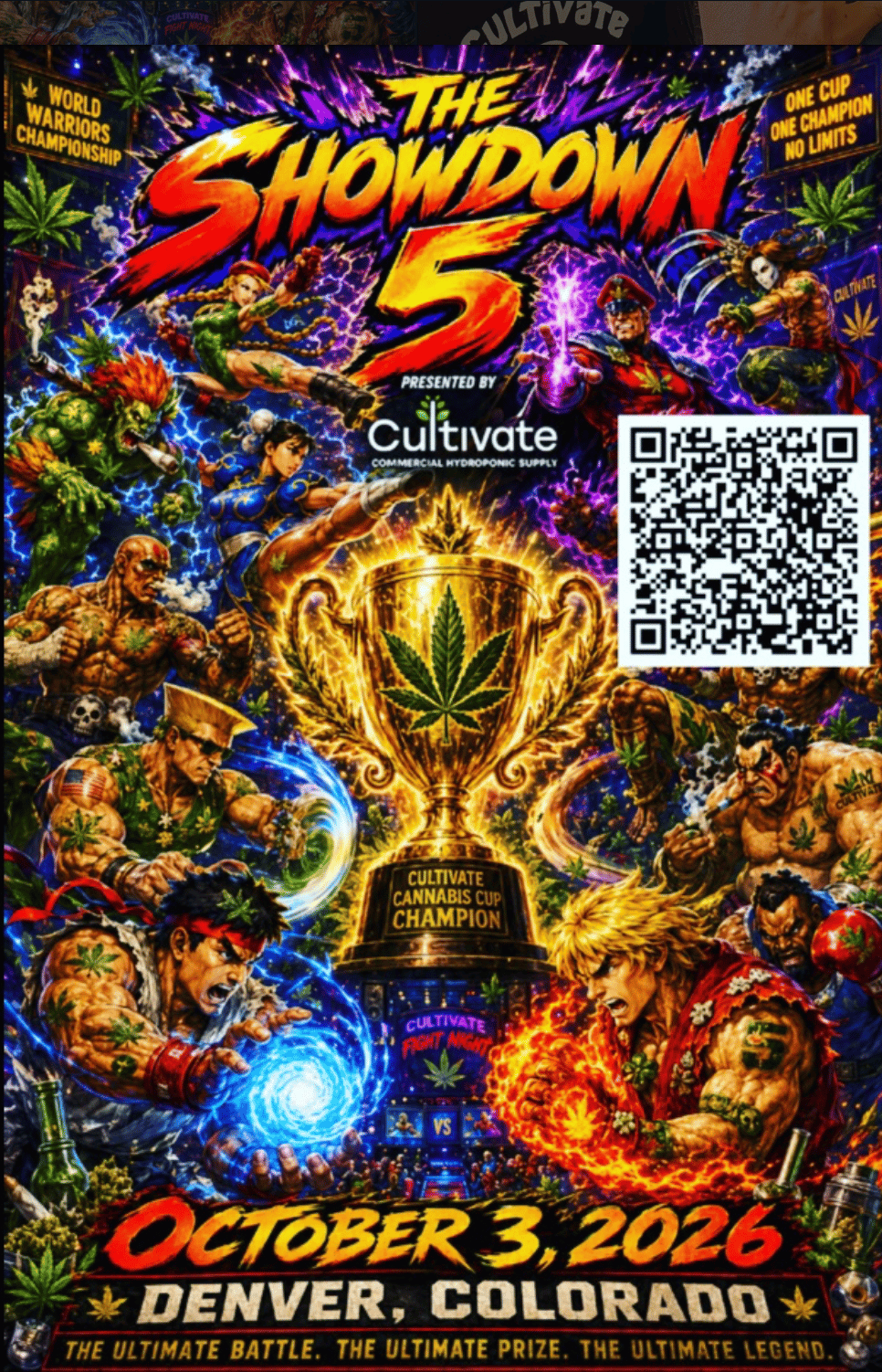 The Showdown 5 poster, presented by Cultivate Commercial Hydroponic Supply, October 3, 2026, Denver, Colorado.